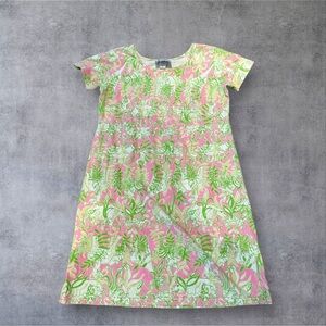 Vintage Lilly Pulitzer Shift Green & Pink Safari Floral Womens SZ‎ Medium